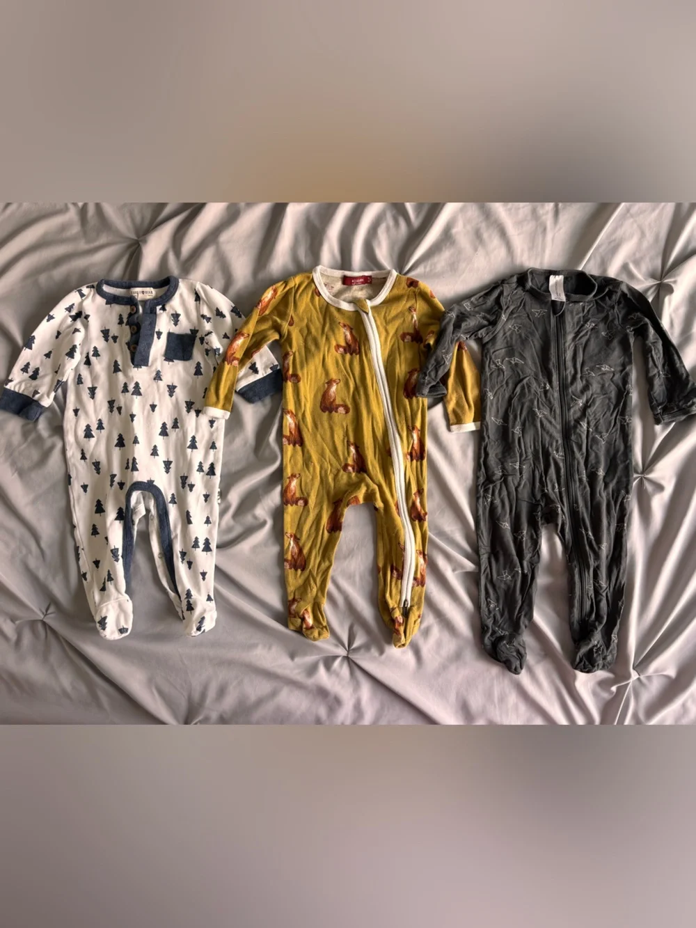 Boys 6-9 Month One Piece Footies Bundle of 3 Baby Boy Bundle